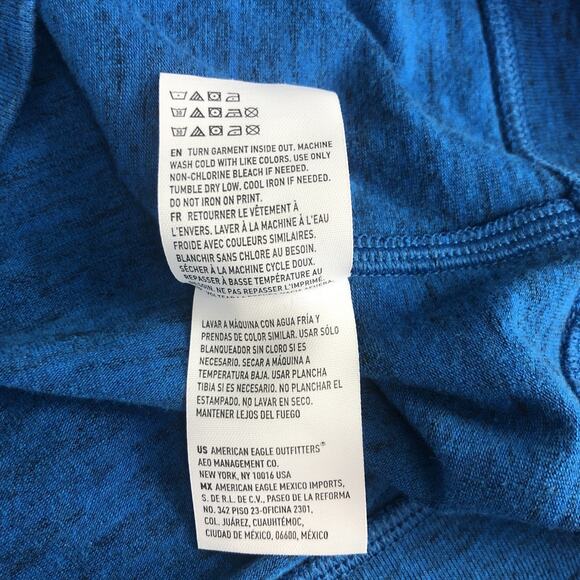 Amercian Eagle Outfitters Men's Flex Hoodie Large Blue Pullover Kangaroo Pocket - Picture 7 of 11